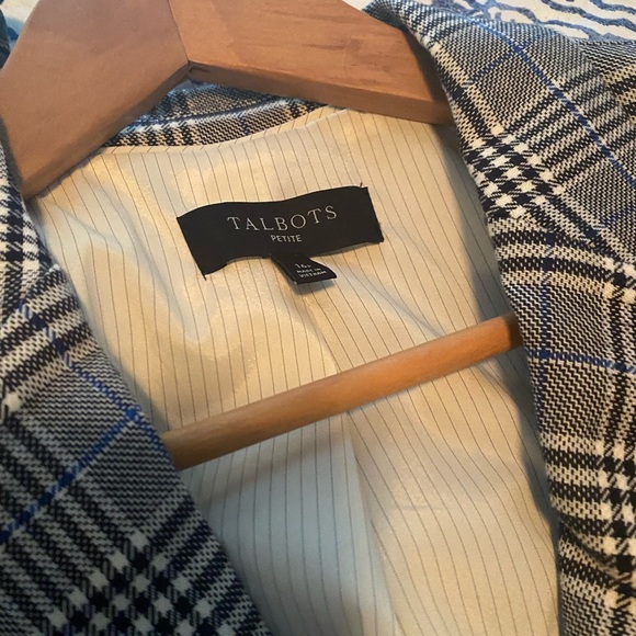 Talbots Black and White Plaid Blazer - Picture 4 of 16